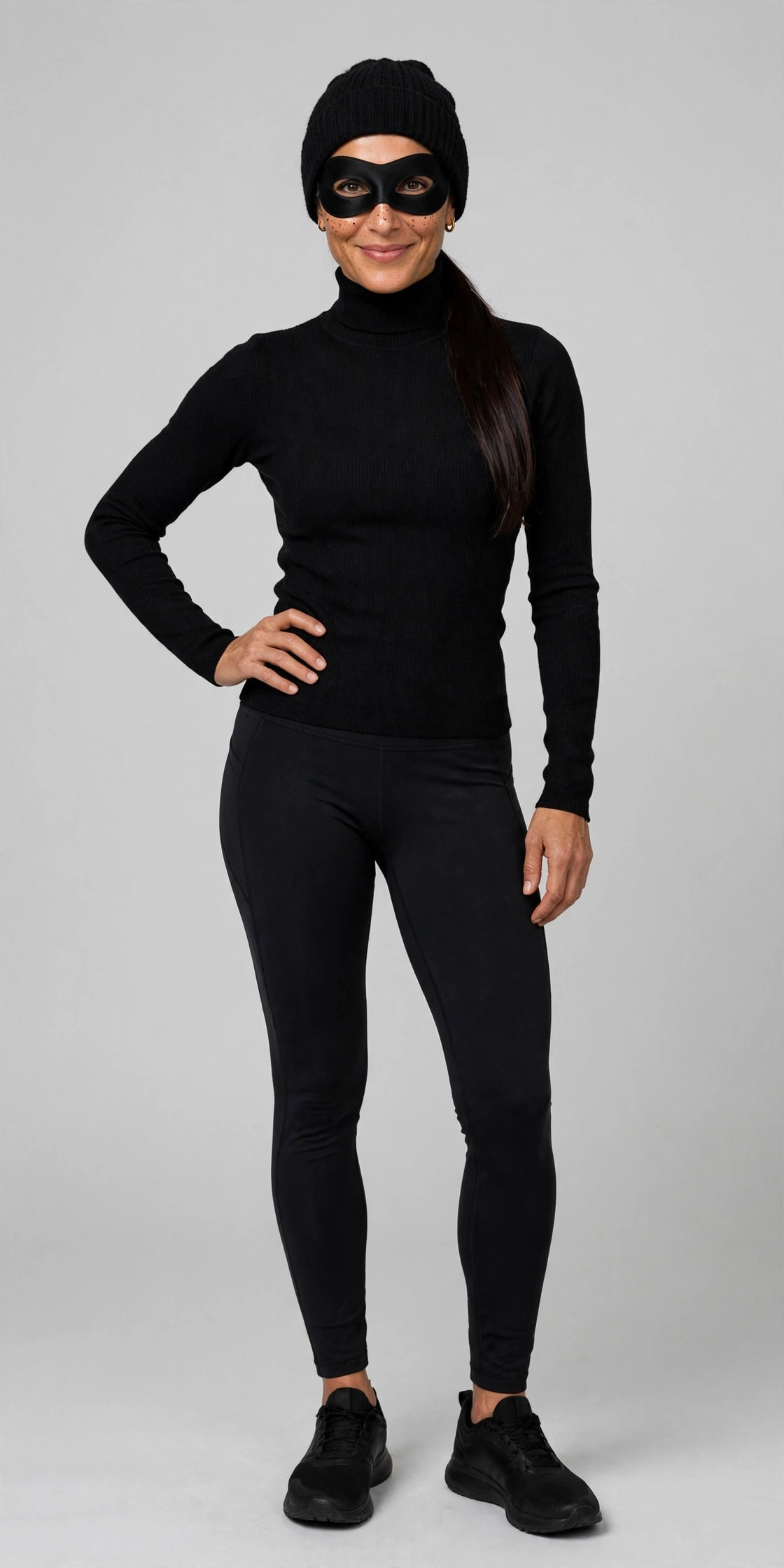 A woman wearing a Halloween outfit.
